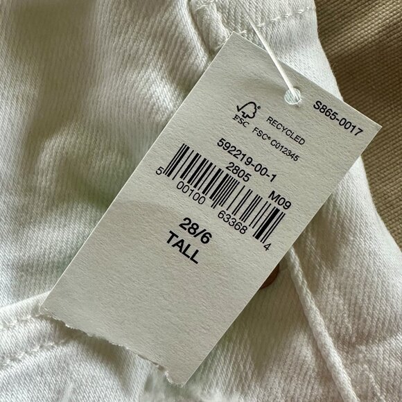 NEW GAP Mid Rise Vintage Slim Jeans Optic White Size 28/6 Tall - Picture 7 of 8